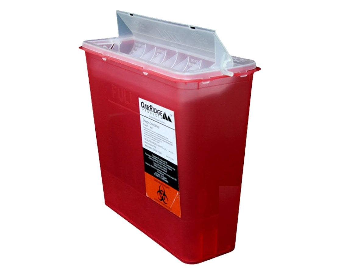 Oak Ridge 5 Qt. Sharps Disposal Container w/ TouchFreeDrop Lid 20
