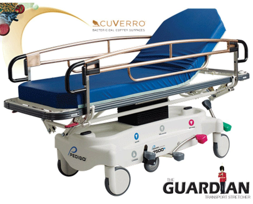 Stretcher with Instant Steer 6th Wheel steering, Quick-Release O2 Holder, 4" Premium mattress, IV pole