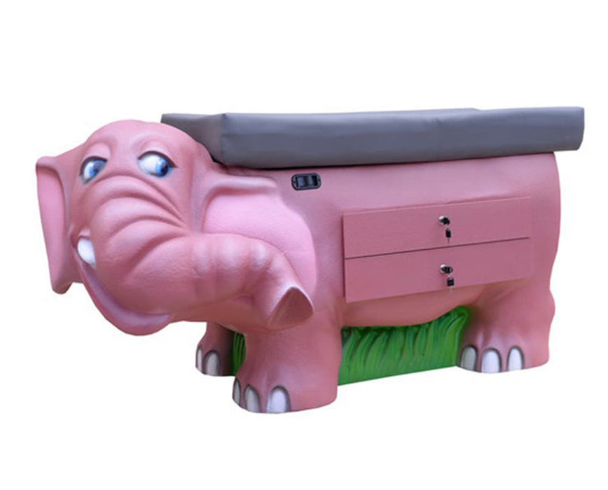 Pediatric Cabinet Exam Table w/ Adjustable Back, Zoopal Elephant