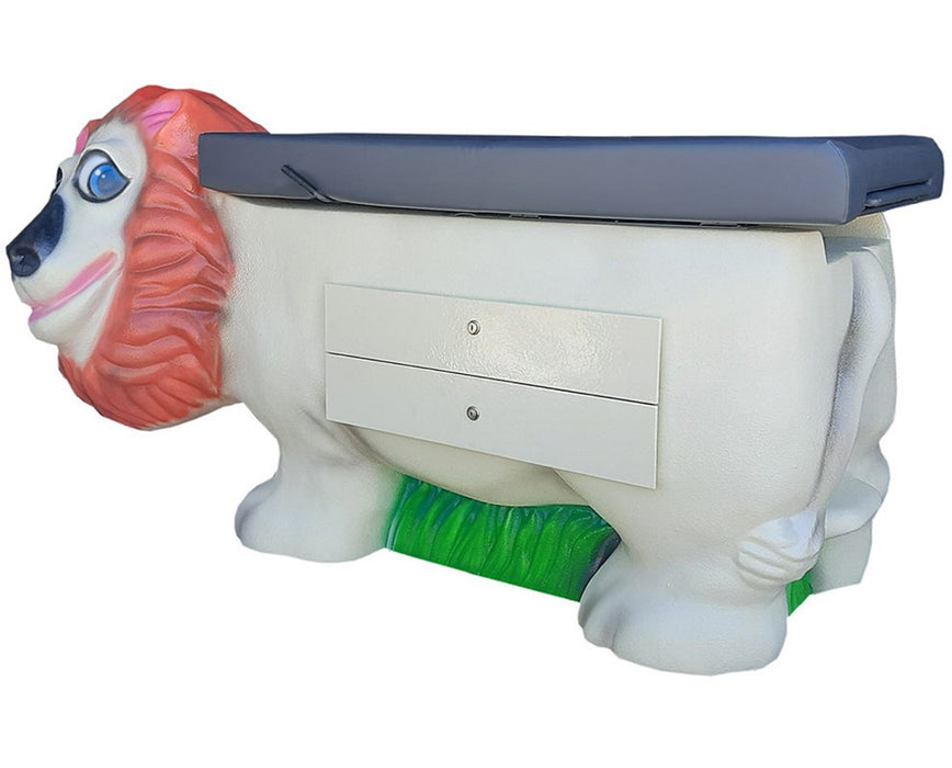 Pediatric Cabinet Exam Table w/ Adjustable Back, Zoopal Lion