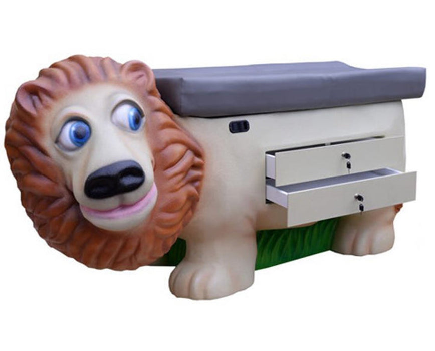 Pediatric Cabinet Exam Table w/ Adjustable Back, Zoopal Lion