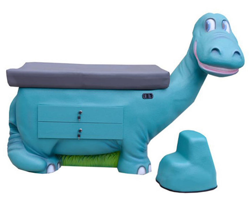 Pediatric Cabinet Exam Table w/ Flat Top, Zoopal Dinosaur, Paper, Diagnostic Tools, Wall Decals