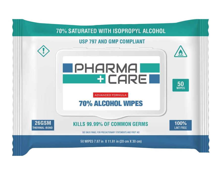 PharmaCare 70% Isopropyl Alcohol Wipes (2000/cs)