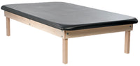 Wood Mat Table w/ Flat Top [Black Upholstery] for Physical Therapy