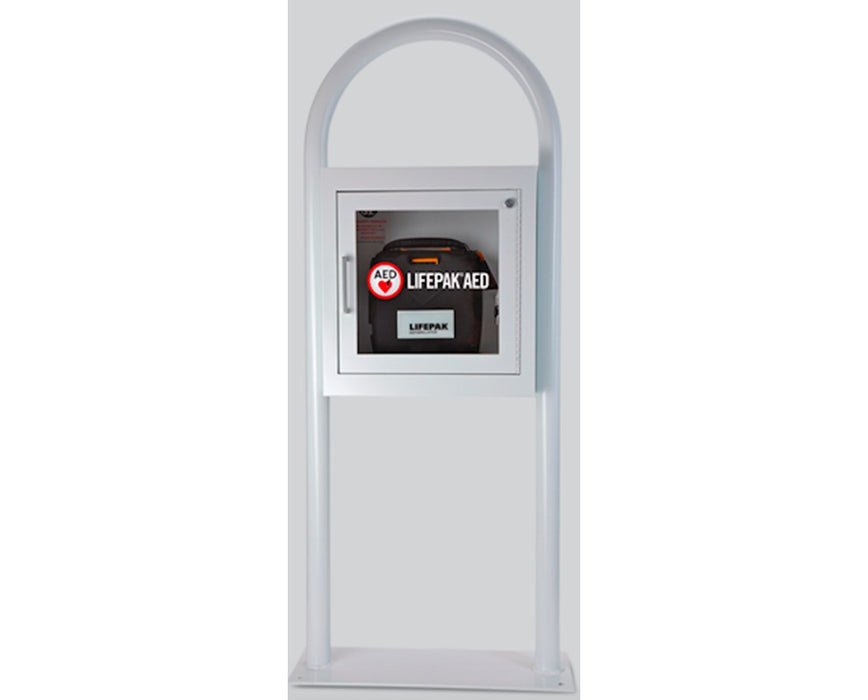 AED Floor Stand Cabinet, With Alarm White