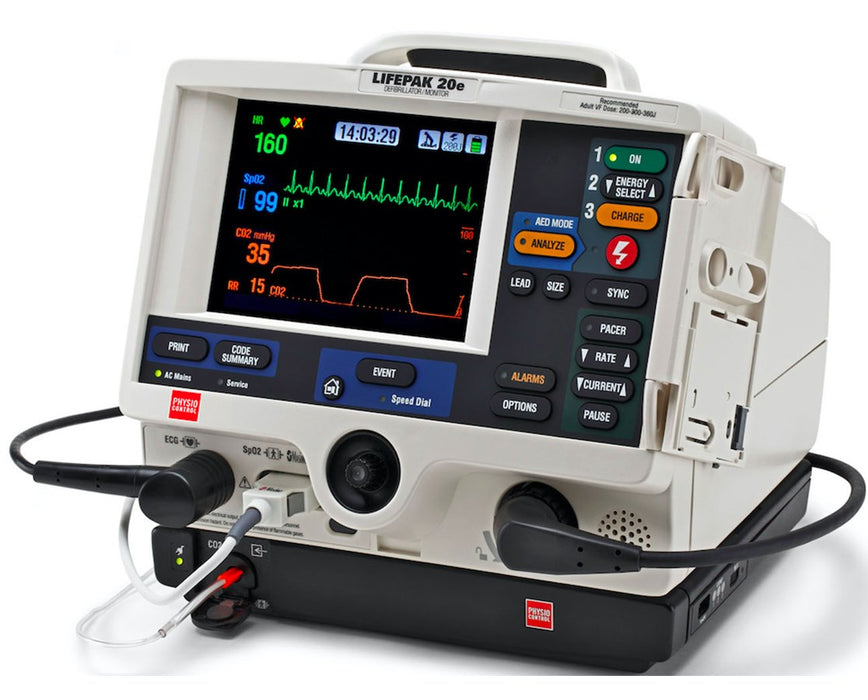 LIFEPAK 20e AED Defibrillator Defibrillator/Monitor w/ Pacing & SpO2 Package (Masimo enabled)