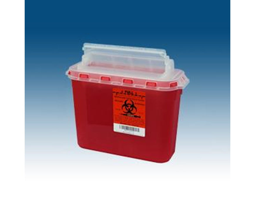 5.4 Qt. BD Compatible Biohazard Sharps Disposal Container, Clear - 20/cs