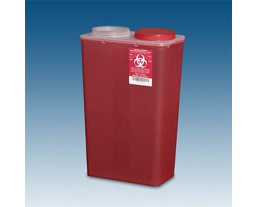 14 qt. Red Biohazard Sharps Disposal Big Mouth Container - 10/cs