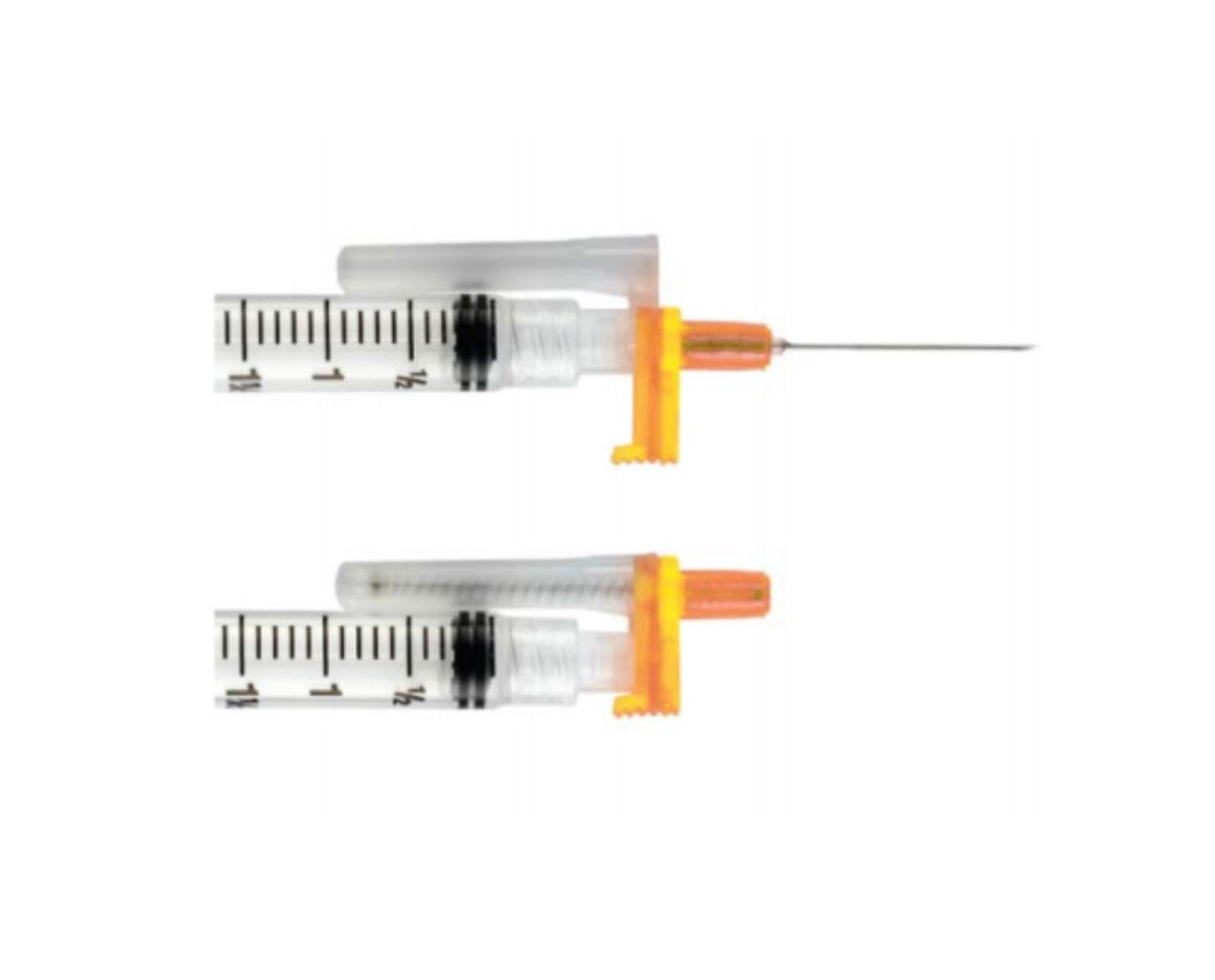 Rely 3mL Syringe 25G 1 Inch Retractable Needle SS3ML22G101- Case/1000