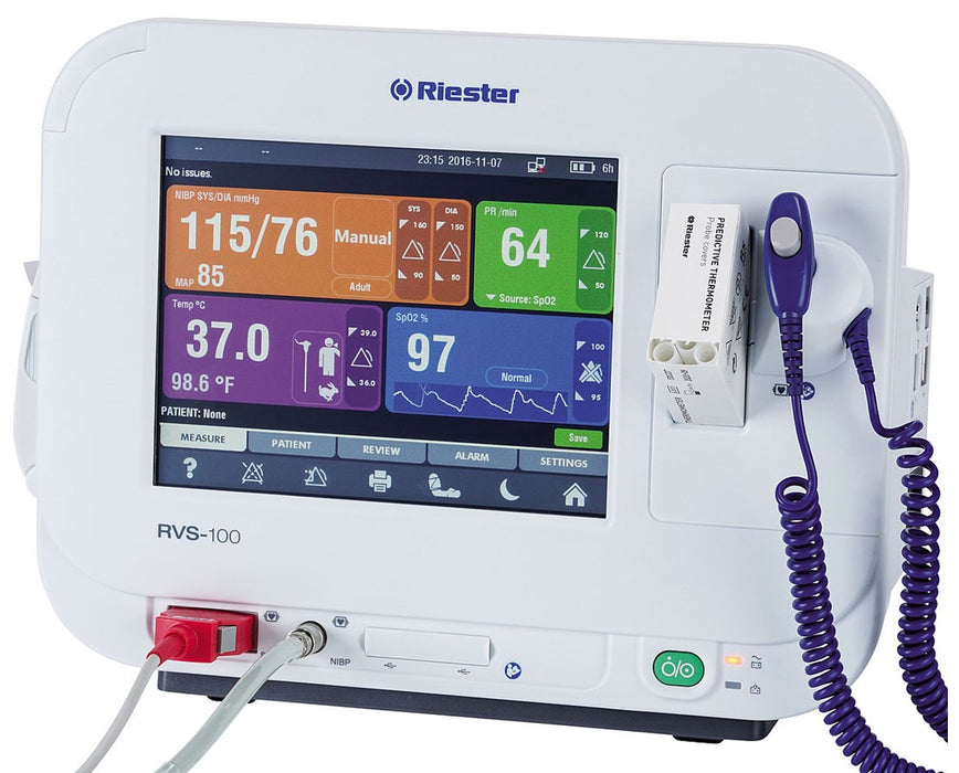 RVS-100 Advanced Vital Signs Monitor with Riester SpO2, Thermometry and Printer