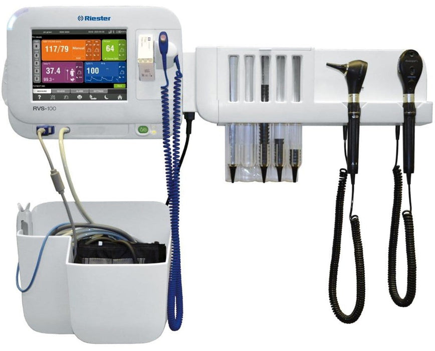 RVS200 Wall Diagnostic Station L2 Xenon Ophthalmoscope EliteVue Otoscope Masimo SpO2, Thermometry & Printer