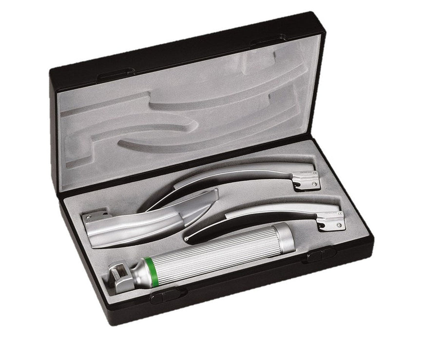 Ri-integral Fiber-Optic Laryngoscope Set, Macintosh - 3.5V LED, with Battery and Desk Charger