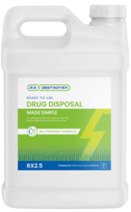 2.5 Gallon All-Purpose Rx Drug Waste Disposal Bottle - 2/Cs