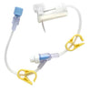 Gripper Plus Safety Huber Needle w/ Needleless Y-Site Extension Set. 19G x 3/4