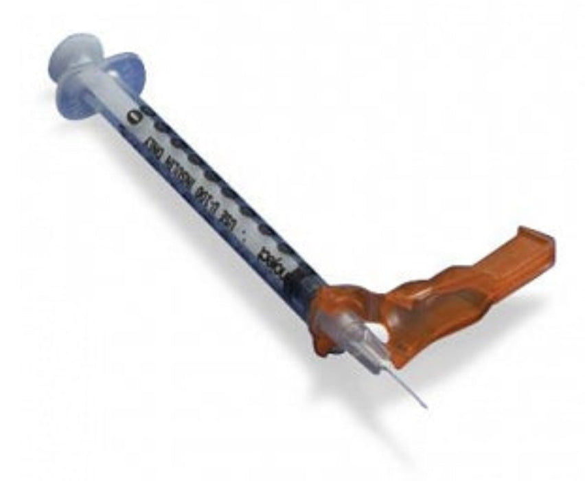 1mL Luer Slip U-100 Insulin Syringe w/ Detachable 26G x 1/2" Needle-Pro Edge Safety Needle, 400/Cs