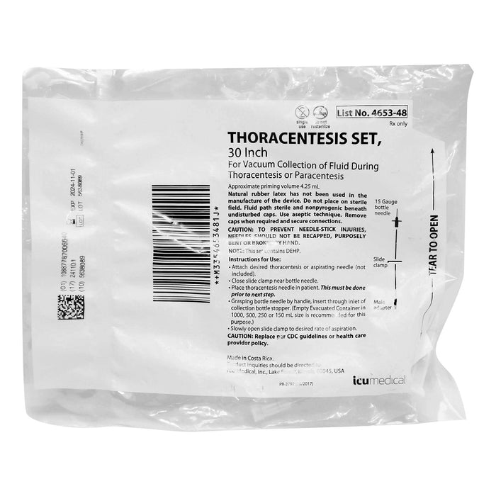 Portex Single-Use Thoracentesis Tray, 48/Cs