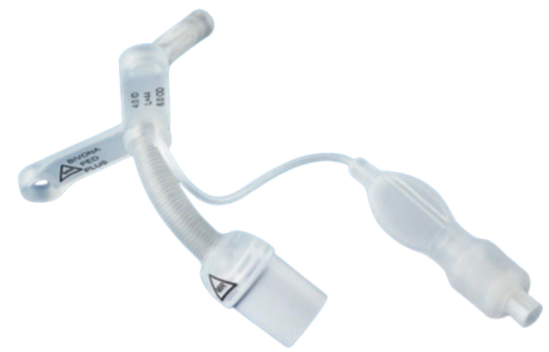 Flextend Plus TTS Pediatric Tracheostomy Tube, Cuffed - Extra Length V Neck Flange, 4mm ID x 6mm OD x 44mm L