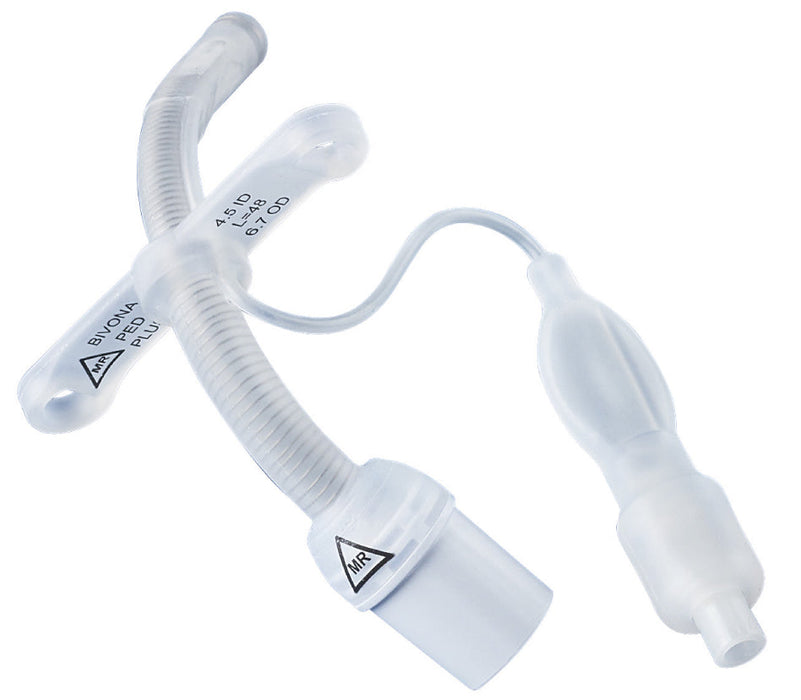 Flextend Plus TTS Pediatric Tracheostomy Tube, Cuffed - Extra Length Straight Neck Flange, 4mm ID x 6mm OD x 44mm L