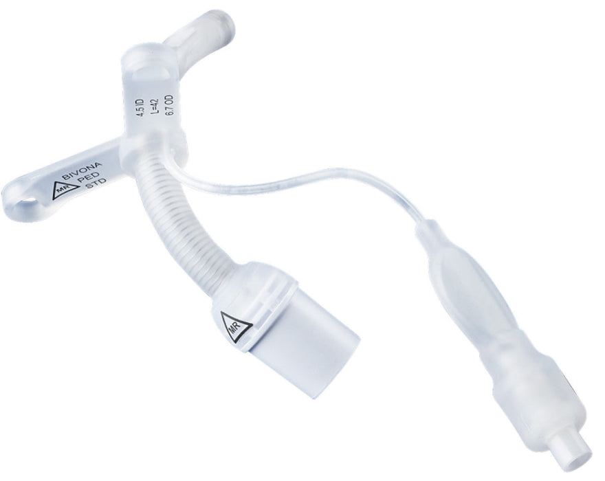 Flextend Plus TTS Pediatric Tracheostomy Tube, Cuffed - V Neck Flange, 2.5mm ID x 4mm OD x 90mm L