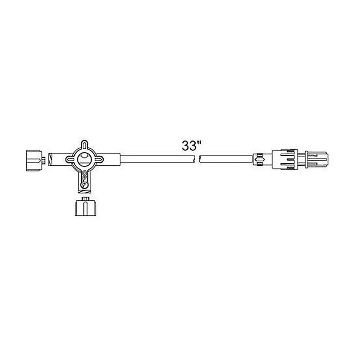 Standard Bore IV Extension Set w/ Slide Swivel Luer Lock, 3-Way Hi-Flo Stopcock, 4.1mL PV, 35" L - 50/Cs