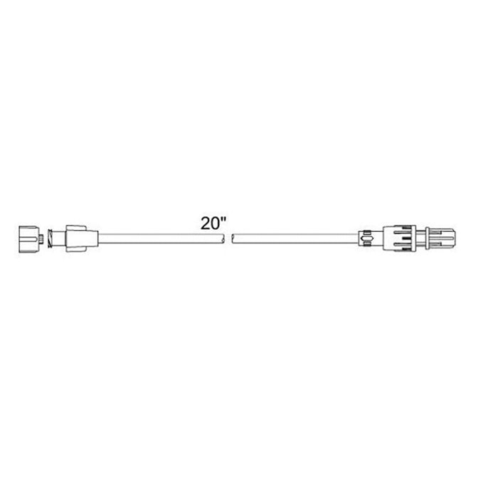 Standard Bore IV Extension Set w/ Swivel Luer Lock, 2.4mL PV, 21" L - 50/Cs