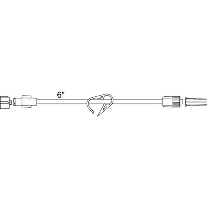 Standard Bore IV Extension Set w/ Male Luer Lock, Pinch Clamp, 0.8mL PV, 7" L - 50/Cs