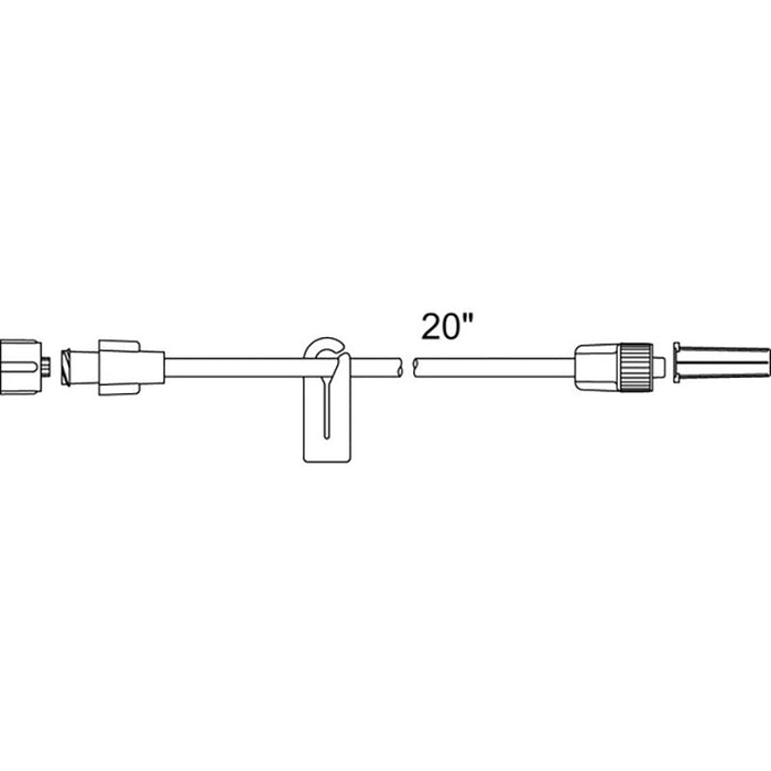Standard Bore IV Extension Set w/ Male Luer Lock, Removable Slide Clamp, 2.3mL PV, 21" L - 50/Cs