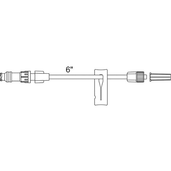 Standard Bore IV Extension Set w/ Male Luer Lock, (1) Needle-Free Valve, Non-Removable Slide Clamp, 0.8mL PV, 8" L - 100/Cs