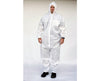 White Lightweight Polypropylene Coveralls with Attached Hood and Zipper Front