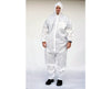 White Lightweight Polypropylene Coveralls with Attached Hood and Zipper Front Standard - size XXL