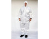White Lightweight Polypropylene Coveralls w/ Attached Hood & Zipper Front. SM