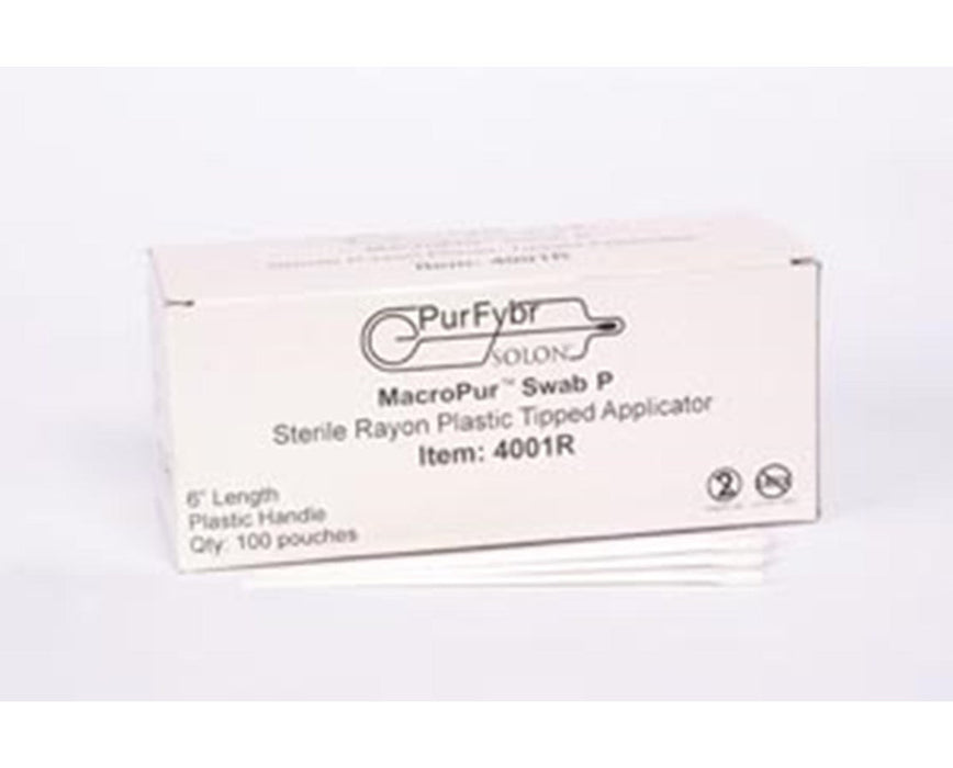 Rayon-Tipped Serrated Plastic Shaft Swab: 1 Box of 100 Swabs - Sterile