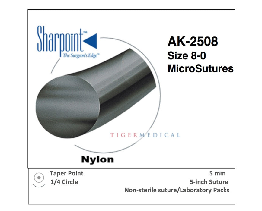 Non-Sterile Nylon MicroSutures with Taper Point Needles, 1/4 Circle (12/Box)
