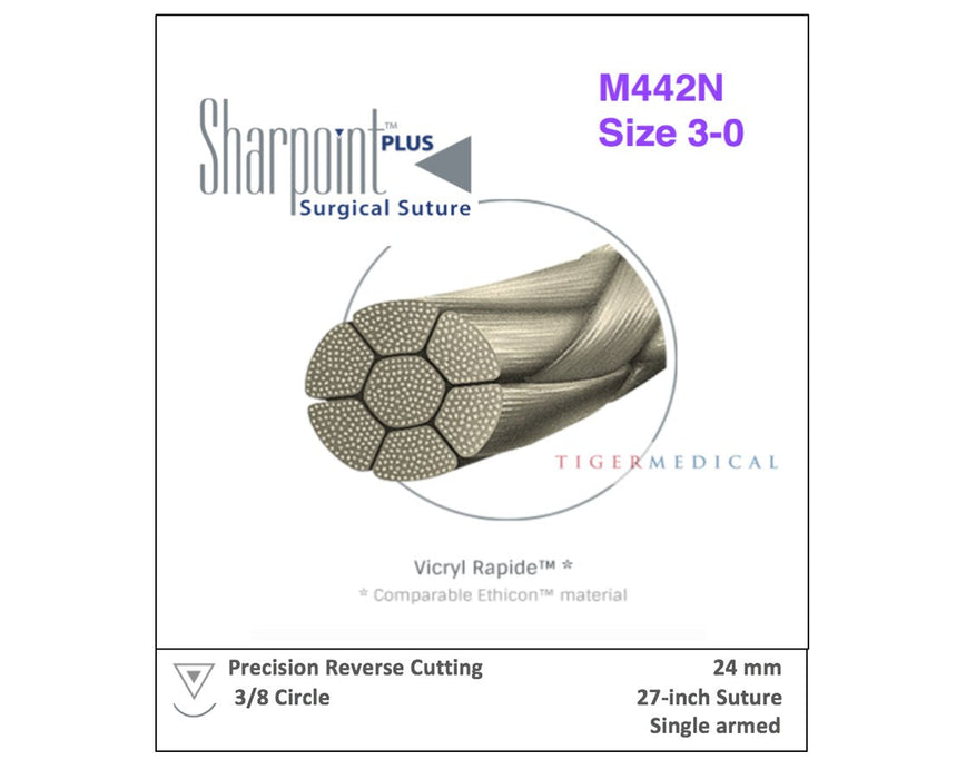 PolySyn FA Braided Sutures w/ Precision Reverse Cutting Needles, 3/8 Circle, Size 4-0, 27", 19mm Needle (12/Box)