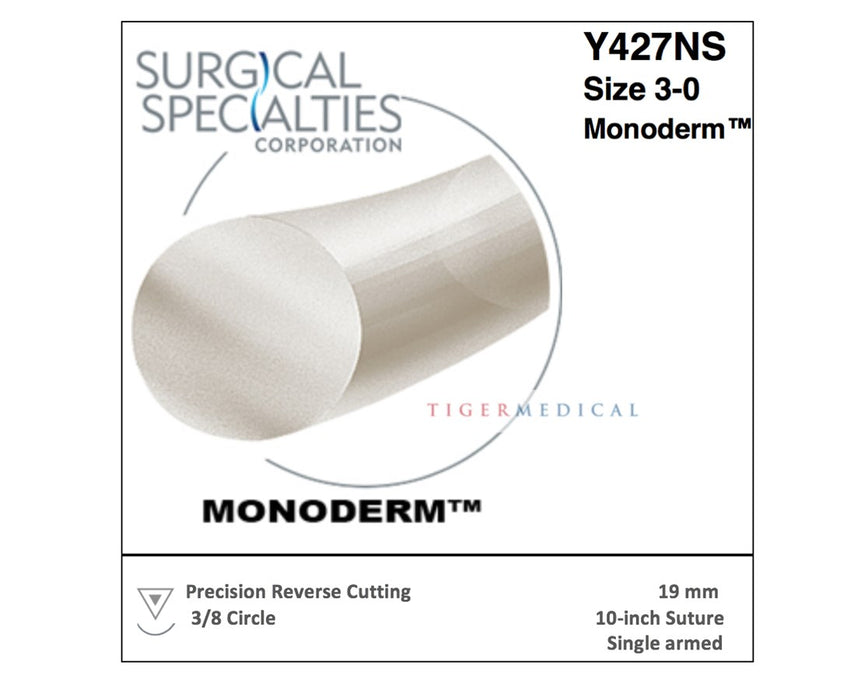 Monoderm Absorbable Sutures w/ Precision Reverse Cutting Needles, 3/8 Circle, Size 5-0, 18", 13mm Needle, Violet (12/Box )