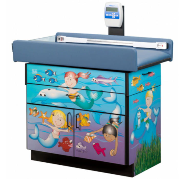 Pediatric Imagination Scale Cabinet Exam Table w/ Flat Top - Merry Mermaids