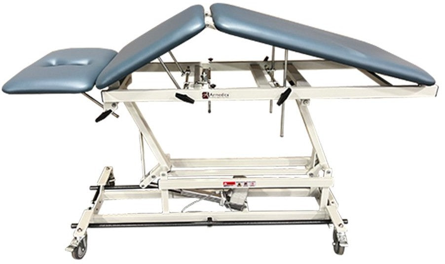 Power Hi-Lo Treatment Table w/ Adjustable Back / Headrest w/ Elevating Midsection & Casters