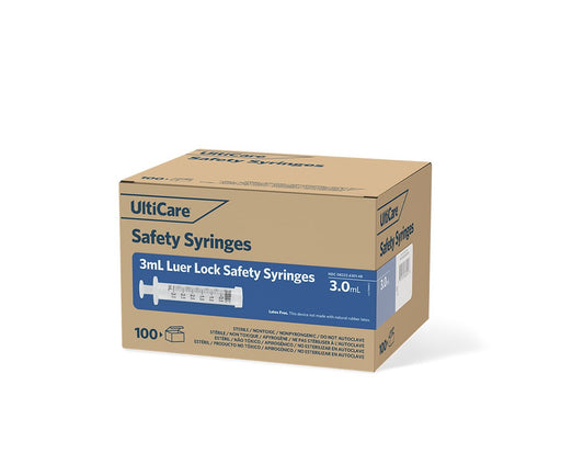 Ultimed UltiCare Luer Lock Safety Syringe (100/box) — Tiger Medical