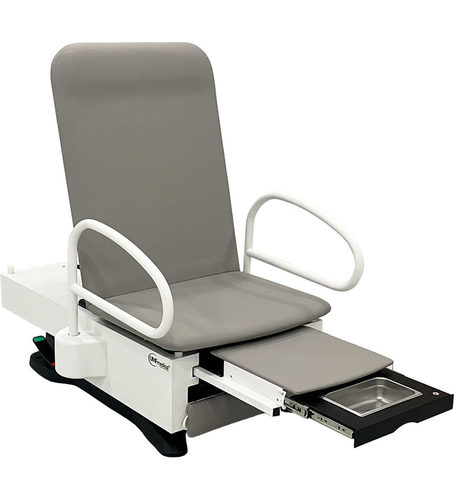 Power Hi-Lo Exam Table w/ Adjustable Back & Drawers - Fusion-Freedom ADA Chair [Stirrups & Wheel Option]