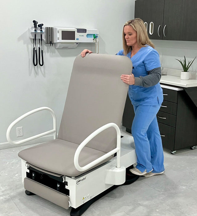 Power Hi-Lo Exam Table w/ Adjustable Back & Drawers - Fusion-Freedom ADA Chair [Stirrups & Wheel Option]