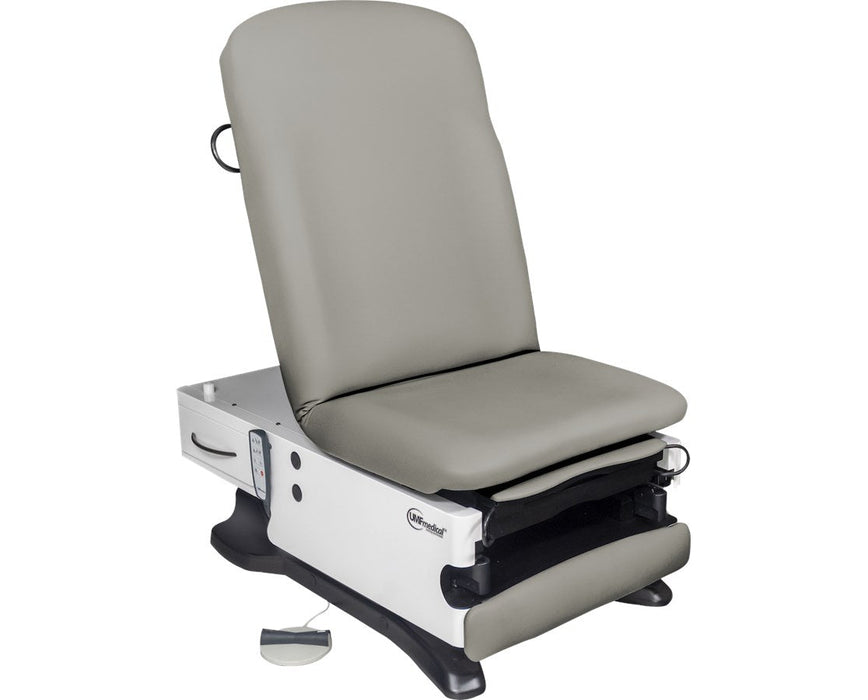 ProGlide 100 Bariatric Power Hi-Lo Exam Table. Shrouded Base w/ Adjustable Back. Manual Back & Receptacle