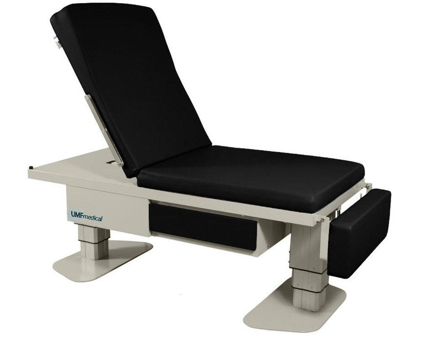 Bariatric Power Hi-Lo Treatment Table w/ Adjustable Back, Drop Section, Drawers & Fire-Rated Upholstery