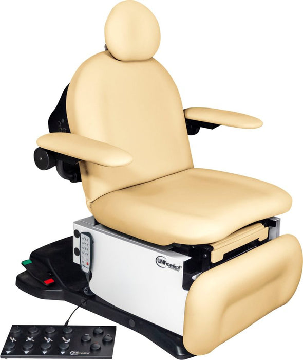 Power Podiatry/Wound Care Procedure Table. Shrouded Base w/ 4-Section Top (Adjustable Back, Headrest & Drop Section) [Casters Option]