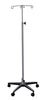 5-Leg Stainless Steel IV Pole. 4 Hooks
