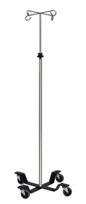 4-Leg Stainless Steel Infusion Pump Stand. 4 Hooks