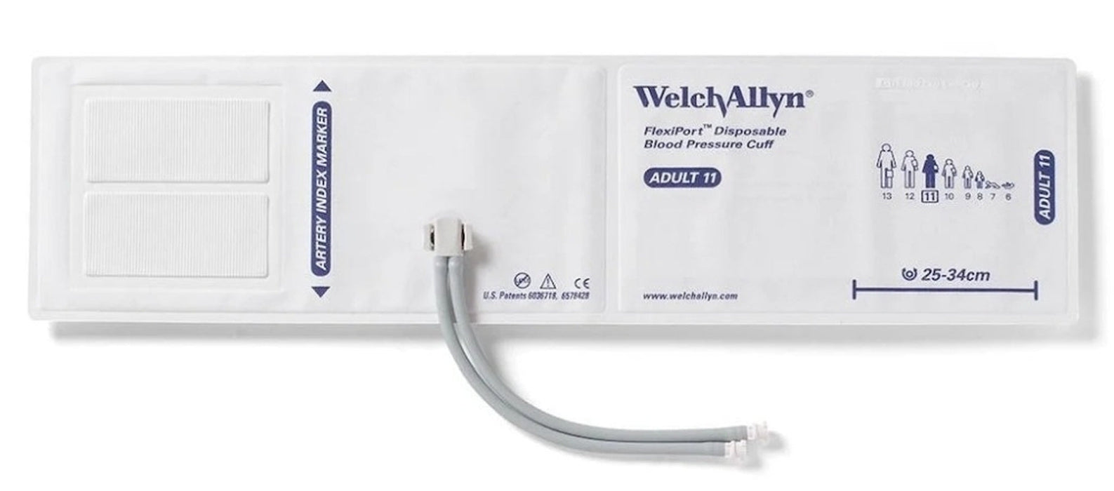Disposable FlexiPort Blood Pressure Vinyl Cuff. 1-Tube. Adult Long (20/cs)