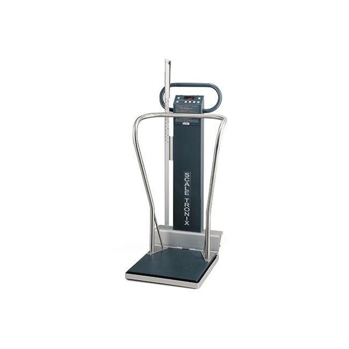 Scale-Tronix 5002 Mobile Stand-On Handrail Scale - lb/kg, Data Port, Battery Power