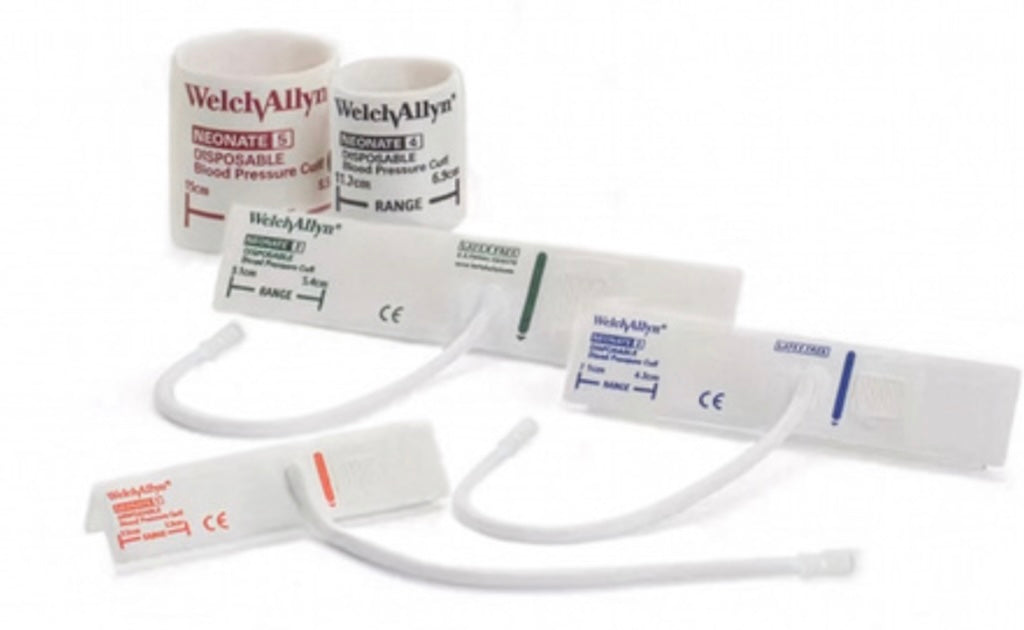Disposable Neonate 5 Blood Pressure Cuff. 2 Tube & Luer Slip Connector (10/bx)