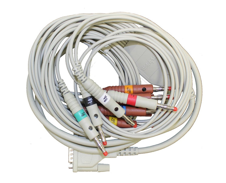 Câble ECG Hellige MicroSmart 10 Dérivations - Connecteurs Banane - Compatible AHA - Neuf Sous Emballage