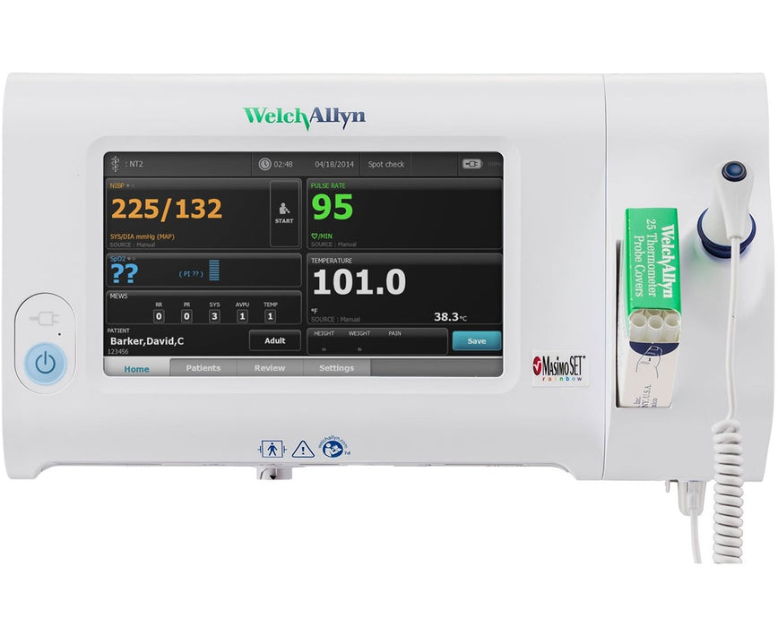 Connex EMR Spot Vital Signs Monitor Covidien SpO2 w/ Braun Pro6000 Ear Thermometer & Upgradable to WiFi Connectivity